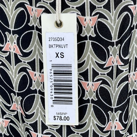 NWT Max Studio Floral Print Belted Faux Wrap Top Flutter Sleeves Blouse MSRP $78 - Picture 5 of 7